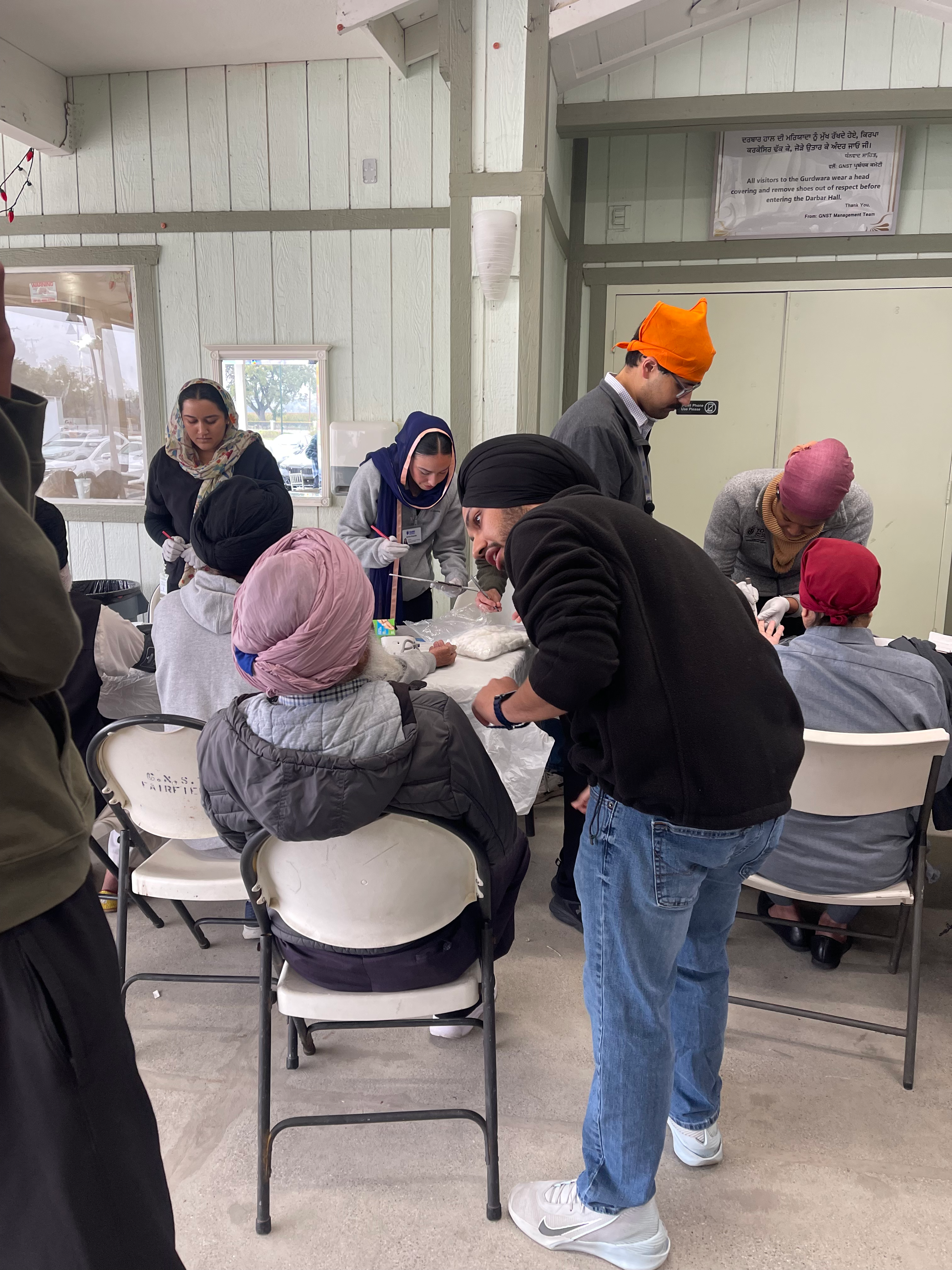 Health screening at Gudwara Guru Nanak Sikh Temple