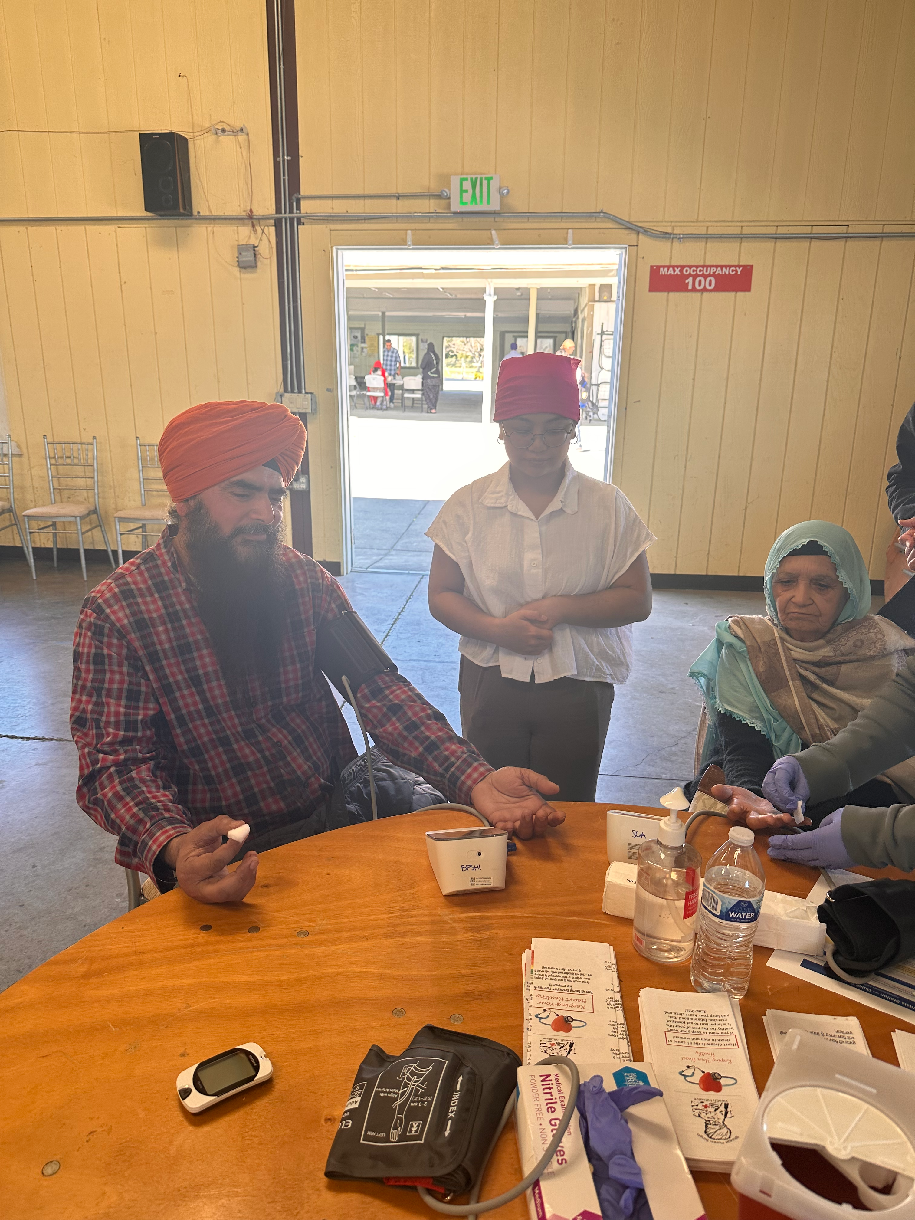 Health screening at Guru Nanak Sikh Temple of Fairfield