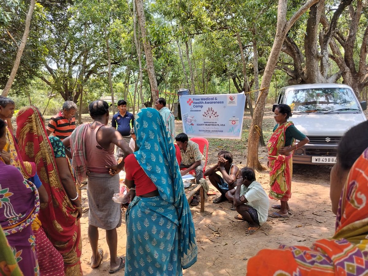 Community members at our free medical camp in West Bengal, India
